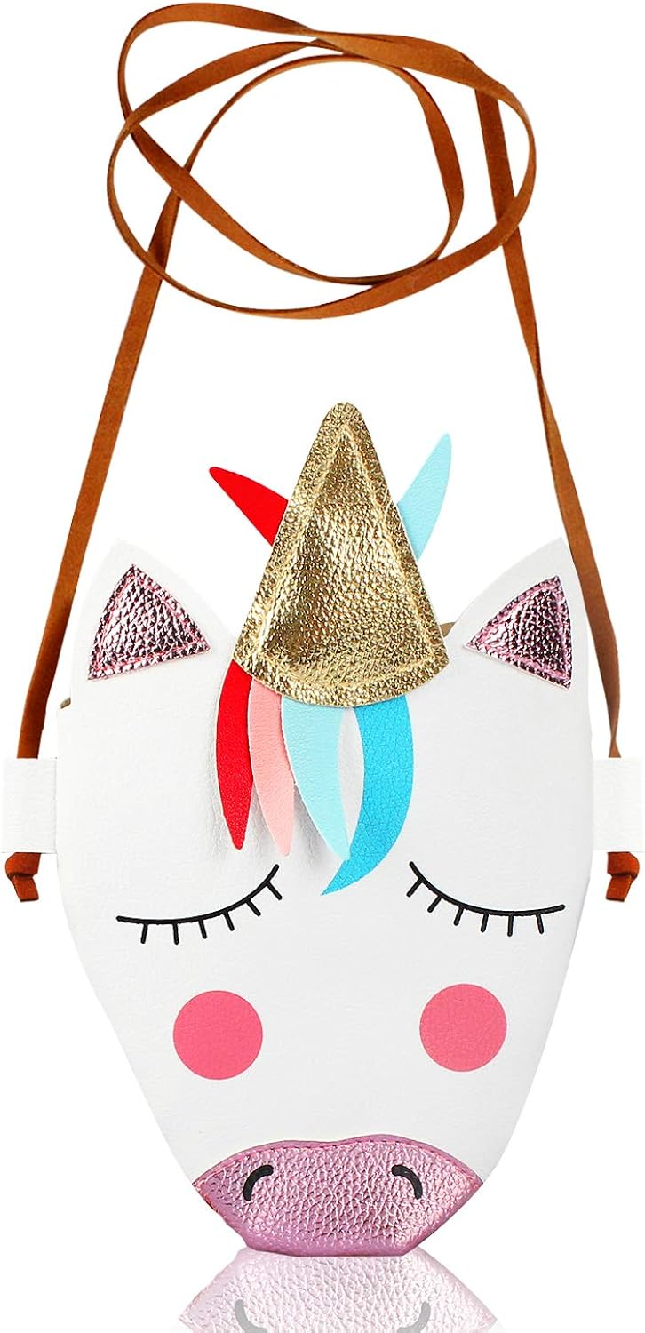Unicorn PU Leather Crossbody Bag Small Purse Shoulder Bag for Little Girls Unicorn