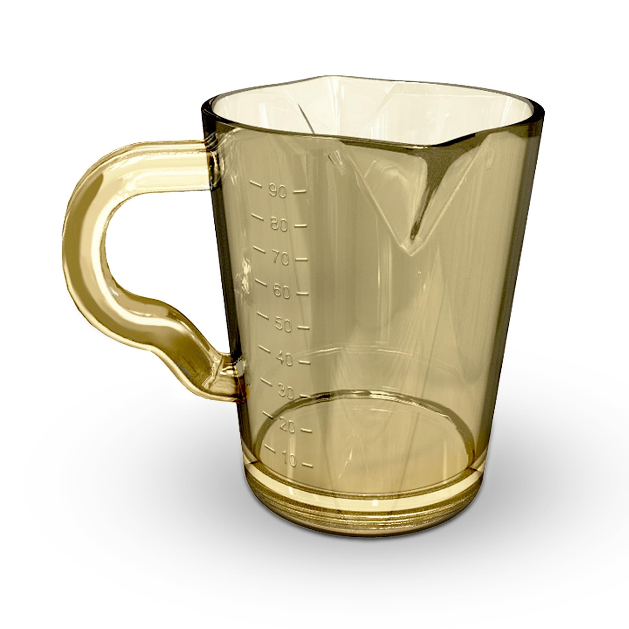 Rattleware Yellow Double Spouted 3 Oz Polycarbonate Plastic Pitcher with Handle– Barista Measuring Cup for Milk, Water, Espresso, and Commercial Grade Kitchen Use