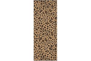 CZXW Fashion Leopard Yoga Mat Towel, Sweat Absorbent Hot Yoga Towel with Non Slip Grip, Soft Yoga Blanket with Travel Bag for