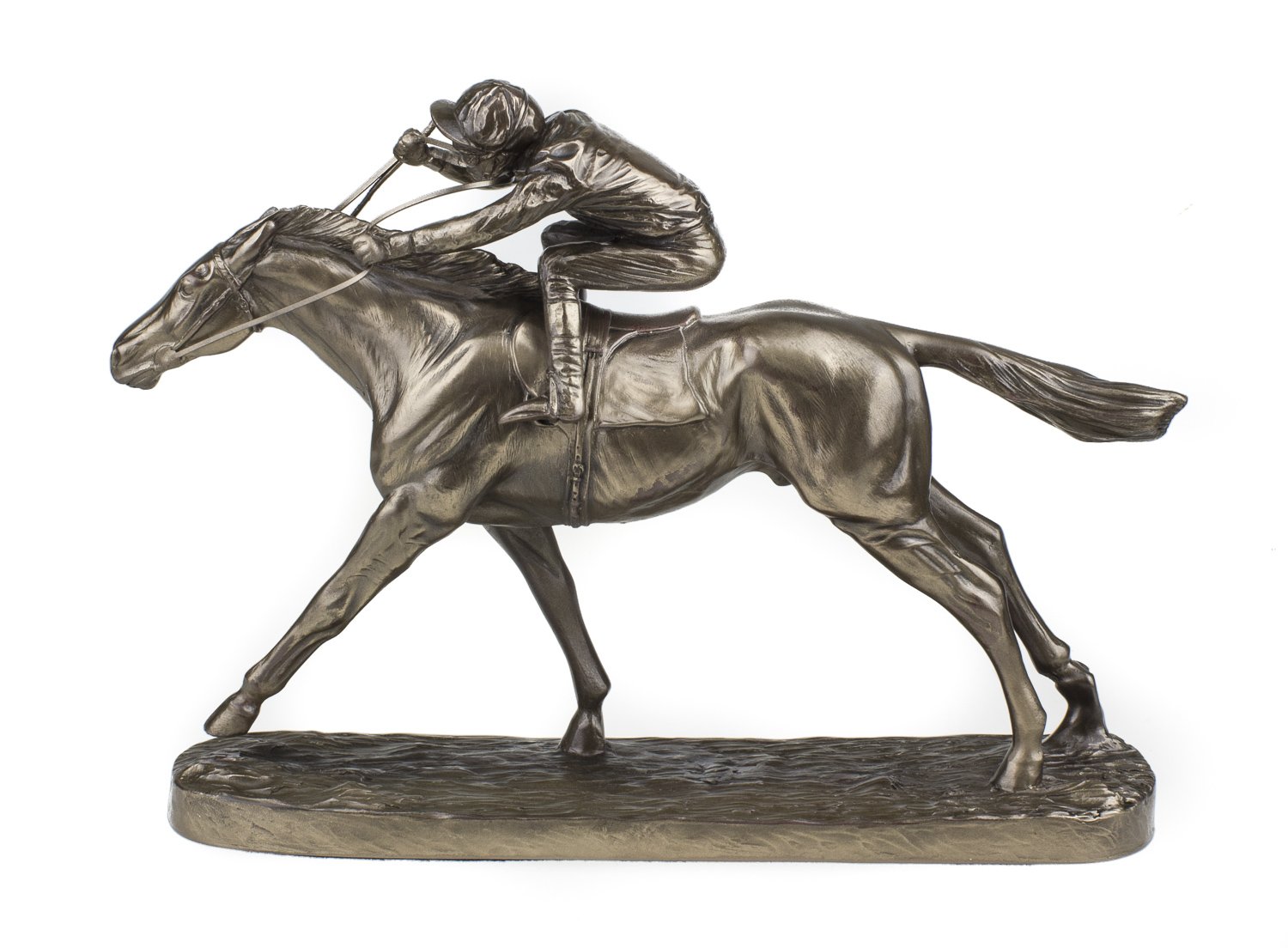 Galloping Racehorse & Jockey Sculpture Cold Cast Bronze Horse Racing Figurine eBay
