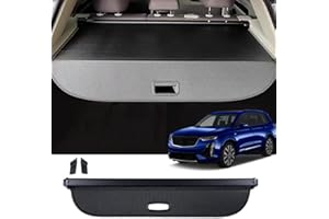 Okutech Retractable Cargo Cover Compatible with Cadillac XT6 2019-2025 Rear Privacy Screen Car Storage Trunk Luggage Tonneau Security Shade Protector Anti Theft Shield (Carbon Fiber Style)