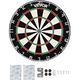 VEVOR Dart Board, High-Grade Self-Healing Sisal Fiber Dartboard with Staple-Free Bullseye, Blade Wire &amp; Rotating Number Ring, 17.7" Professional Dartboard for Home Party Game Room (Darts Not Included)
