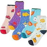 IIG 5 Pairs Womens Novelty Cute Crew Socks Colorful Funny Ankle Socks Gifts for Womens Socks