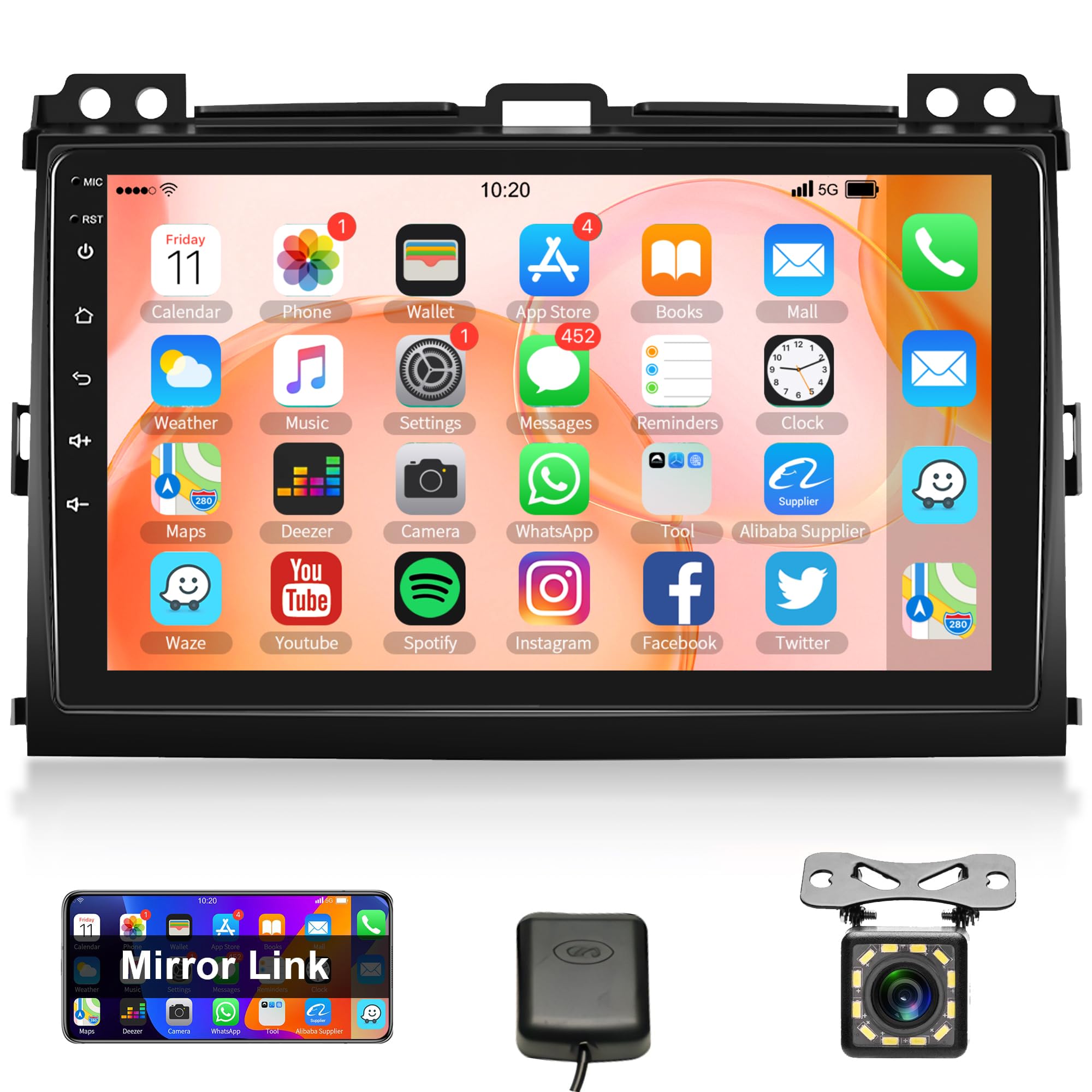 Photo 1 of Radio for Toyota Land Cruiser Prado 2004-2009 Lexus GX470 Android Car Stereo with GPS Navigation, Rimoody 9 Inch Touch Screen Bluetooth FM WiFi Mirror Link Backup Camera