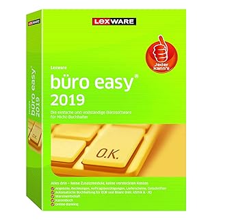 Lexware büro easy 2019 (Jahreslizenz)|für Kleinunternehmer und Existenzgründer|Bürosoftware mit Basisfunktionen, Kassenbuch, 