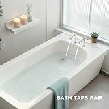 Wasserrhythm Twin Bath Taps Chrome Lead-Free 304 Stainless Steel 1/4 Turn view 2