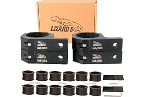 LIZARD GO Tube Clamps - Pack of 4,Horizontal Bar Clamp 1.625 inch,1.75 inch,1.875 inch,2.0 inch,Roll Bar Clamp for LED Light 