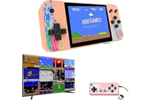 BINVIN Gameboy Handheld Game Console Retro Gaming Console Preloaded 800 Classical Games Portable Gaming Player with 3.5" LCD Screen,Mini Arcade Electronic Toy Gifts for Boys Girls (Pink)