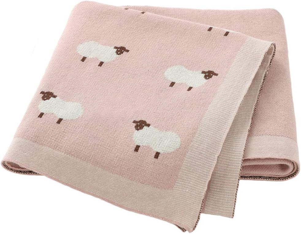 mimixiong Baby Blanket for Newborn, 100% Cotton Knit Double Layer Soft Baby Blankets Baby Gift