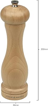 Cole & Mason Beech Capstan A8 Salt Mill 200 mm Precision+ Single view 2