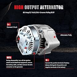 GDSMOTU 80 Amp/12 Volt Alternator Replacement for