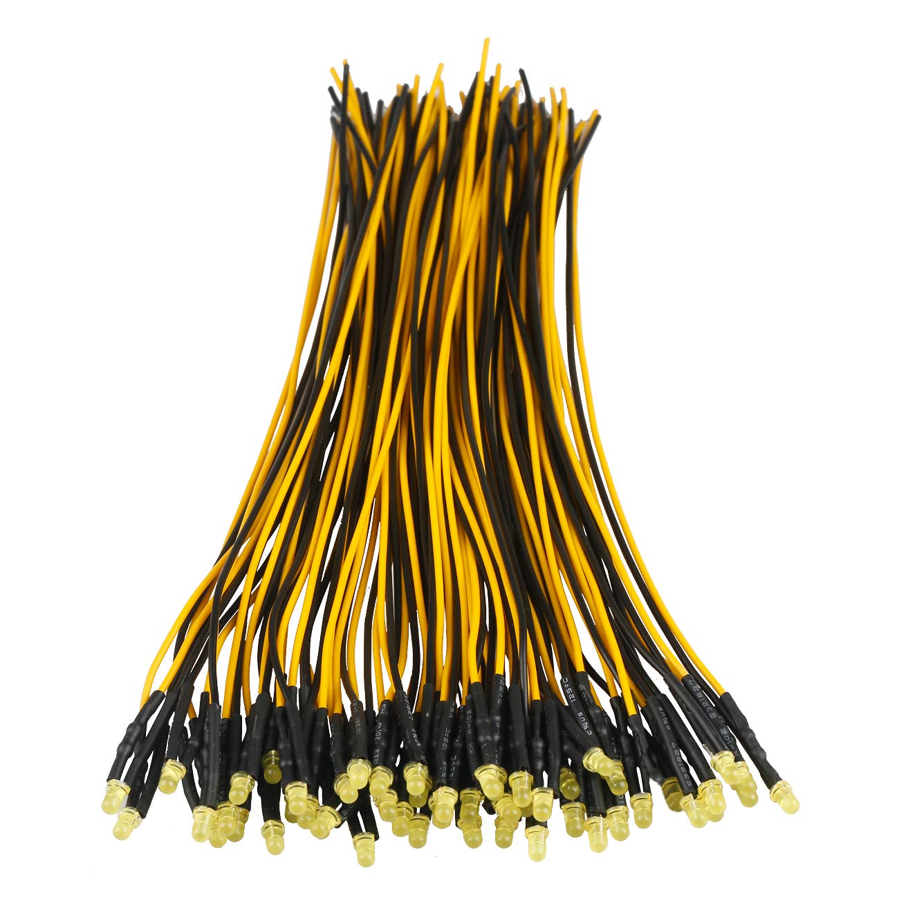 EDGELEC 50pcs 12 Volt 3mm Yellow Blinking LED Lights