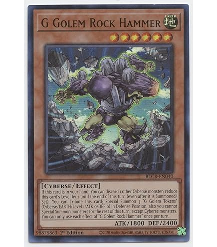 Amazon.com: G Golem Invalid Dolmen - BLCR-EN044 - Secret Rare