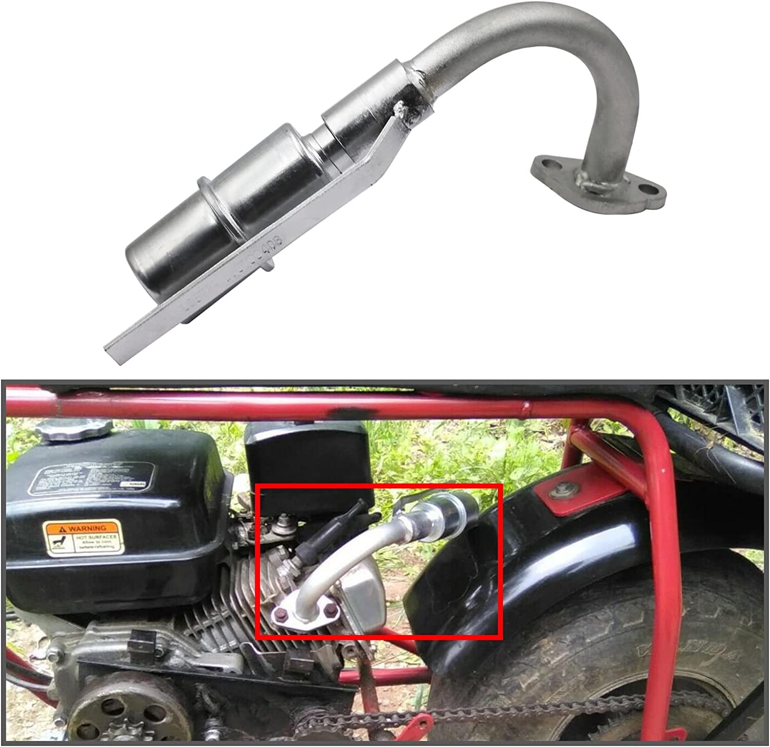 Photo 1 of Exhaust with Muffler for Predator 212cc GX160 GX200 Go Kart & Mini Bikes