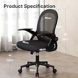 Naspaluro Ergonomic Desk Chair Mesh Back Flip-Up Armrests Black view 3