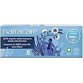 Natracare Non-Applicator 100% Organic Cotton Tampons, Super, Totally Chlorine Free, Biodegradable and Compostable (1 Pack, 20 Tampons Total)