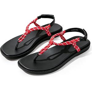 VIVASUN Women's Arch Support Flip Flops Adjustable Strap Sandals | Non-slip waterproof outsole, quick-dry lightweight, foot f