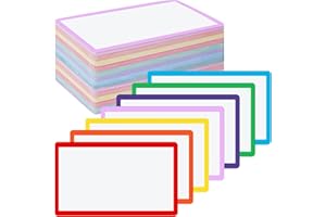 Harloon 100 Pcs Dry Erase Index Cards 4 x 6 Inch Laminated Reusable Dry Erase Note Cards Sheets for Office to Do List (Multicolored)