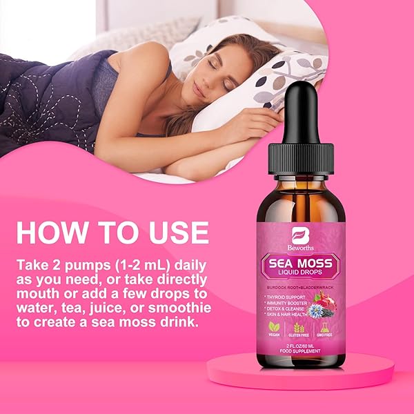 B BEWORTHS SEA MOSS LIQUID DROPS – BLACK SEED OIL & IRISH SEA MOSS GEL WITH BURDOCK ROOT BLADDERWRACK, ELDERBERRY, SPIRULINA, SEAMOSS SUPPLEMENT FOR ENERGY BOOSTER, DIGESTIVE HEALTH – 4 FL OZ, VEGAN