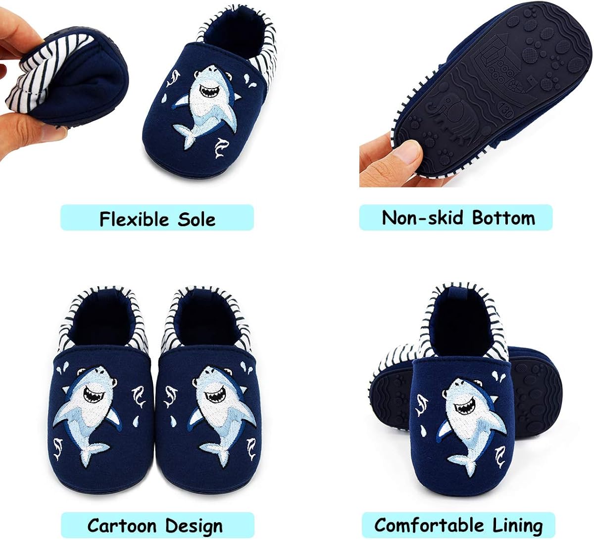  | COSANKIM Infant Baby Boys Girls Slipper Soft Sole Non Skid Sneaker Moccasins Toddler First Walker Cirb House Shoes | Slippers