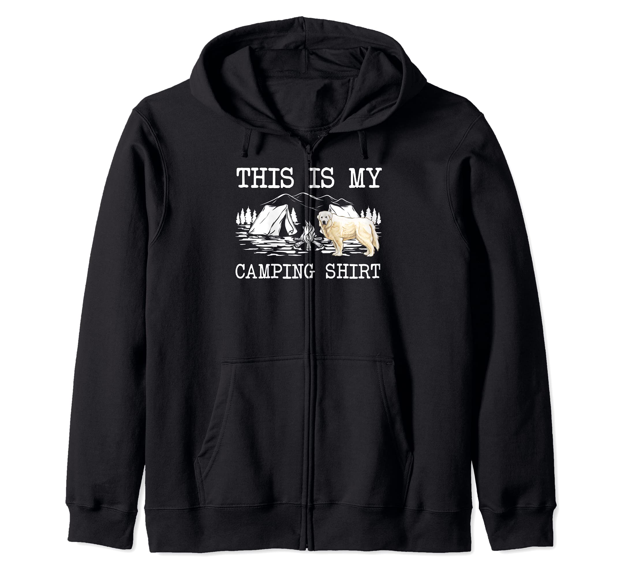 Campfire Great Pyrenee Dog This Is My Camping Zip Hoodie