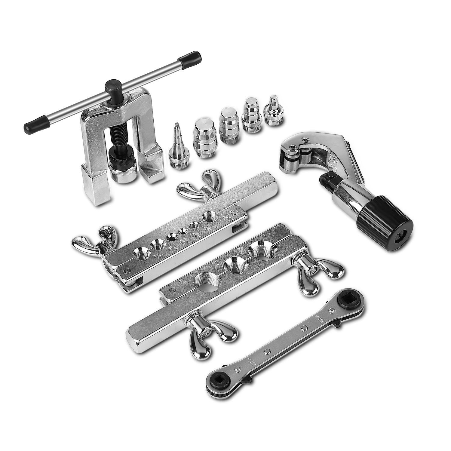 Flexzion Flaring Swaging Tool Kit 45 Degree Brake Line Tubing Copper