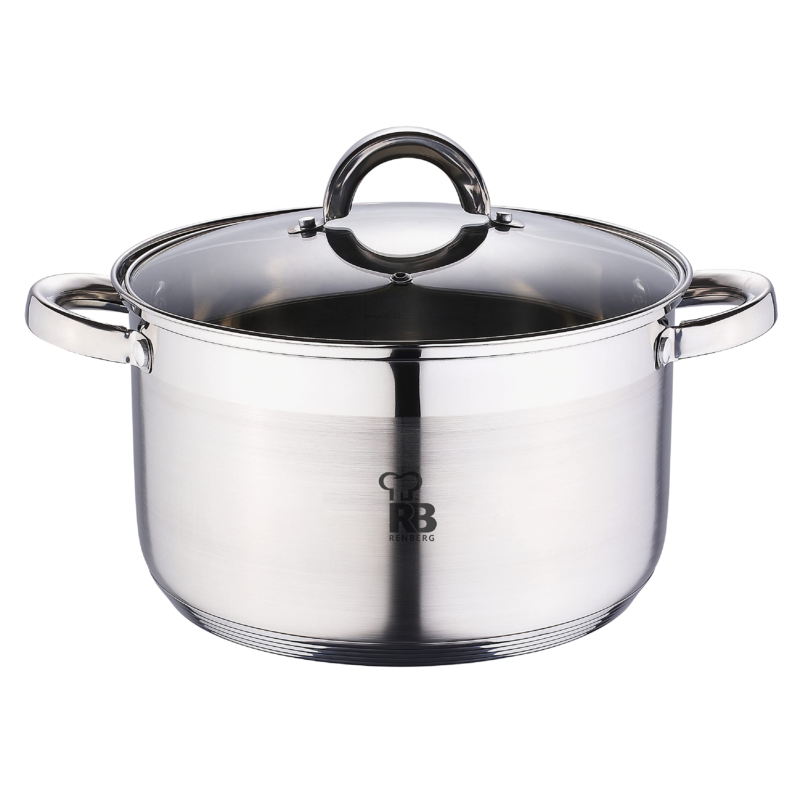Renberg Alexander Casserole with Lid, Silver, 6.3 Litre/24 x 14.5 cm