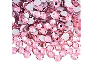 KZKCY Flatback Rhinestones Round Gems for Nails Art and Crafts 4000Pcs SS12 3mm Glitter Crystals Stone DIY Bags Clothes Shoes (Pink)