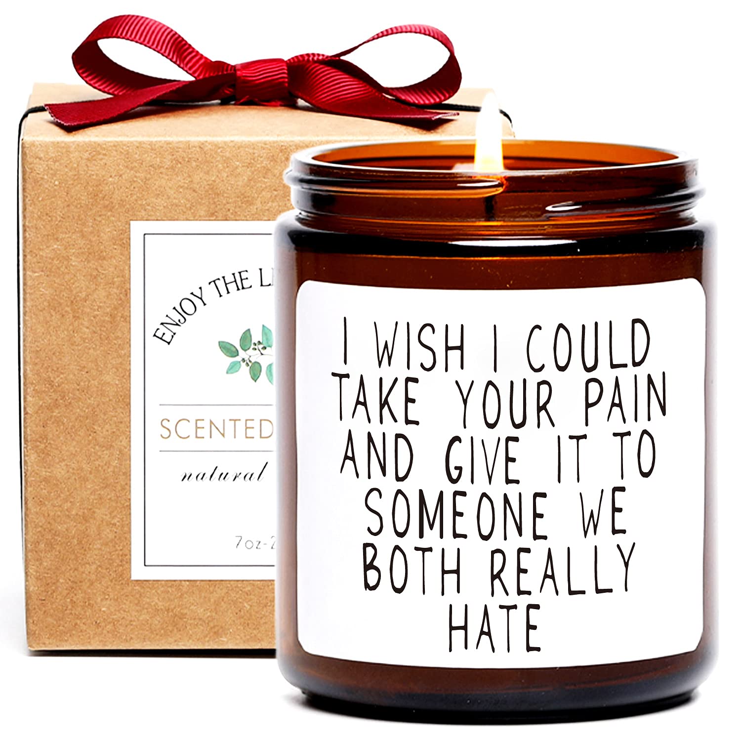 FUND AMLIGHT Get Well Soon Funny Gift Sympathy Soy Candle, Thinking of You Bereavement Gifts, Encouragement Support Gift I Could Take Your Pain After Surgery Gifts for Men Women, Friends (Pain)