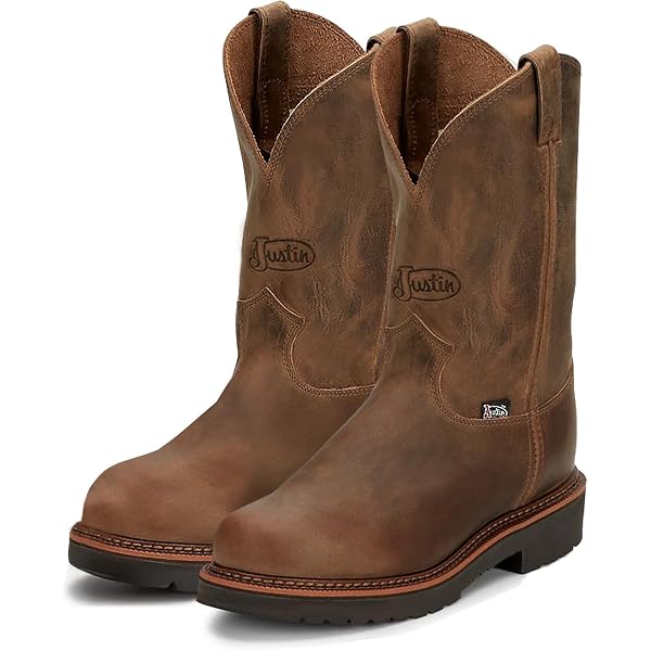 JUSTIN SE4961 RUBBER SOLE COMPOSITE TOE WATERPROOF MENS WORK COWBOY BOOTS SZ8.5D JOW_WK4961_L_cab283de-f778-  main image 3