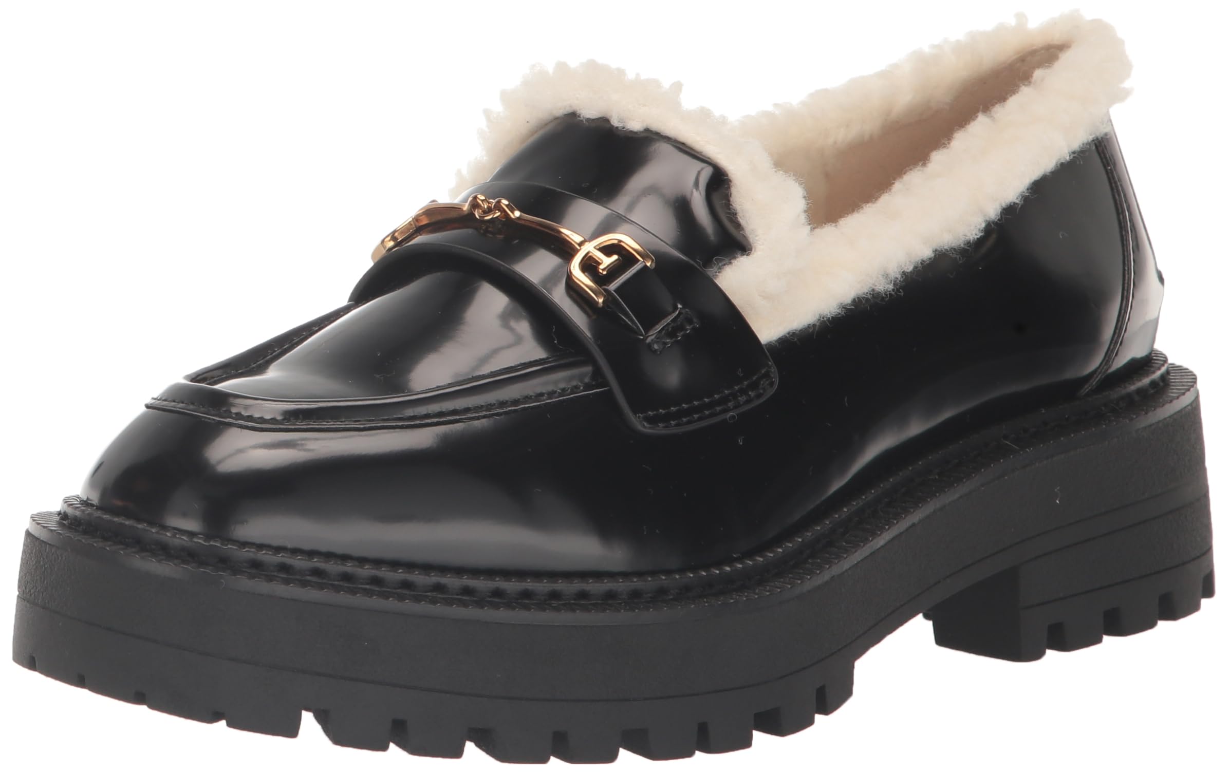 Sam Edelman Laurs Loafer Black/Ivory Cozy 10.5 Medium