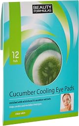 Beauty Formulas Cucumber Cooling Eye Pads 12 Pack Refresh Tired Eyes Reduce view 2