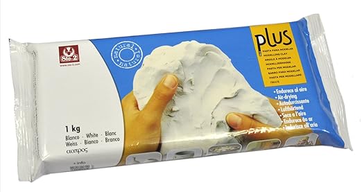 Sio2 Plus Ton, selbsthärtend, 1 kg, Weiß