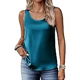 Zeagoo Silk Satin Tank Tops for Women Scoop Neck Sleeveless Camisole Tops 2026 Summer Basic Blouses