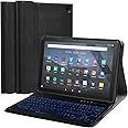 FunYaung Fire HD 8 Keyboard Case Compatible for Amazon Kindle Fire HD 8/HD 8 Plus(2020 Release, 10th & 2022 Release, 12th), with 7 Colors Backlit Detachable Keyboard & Protective Cover