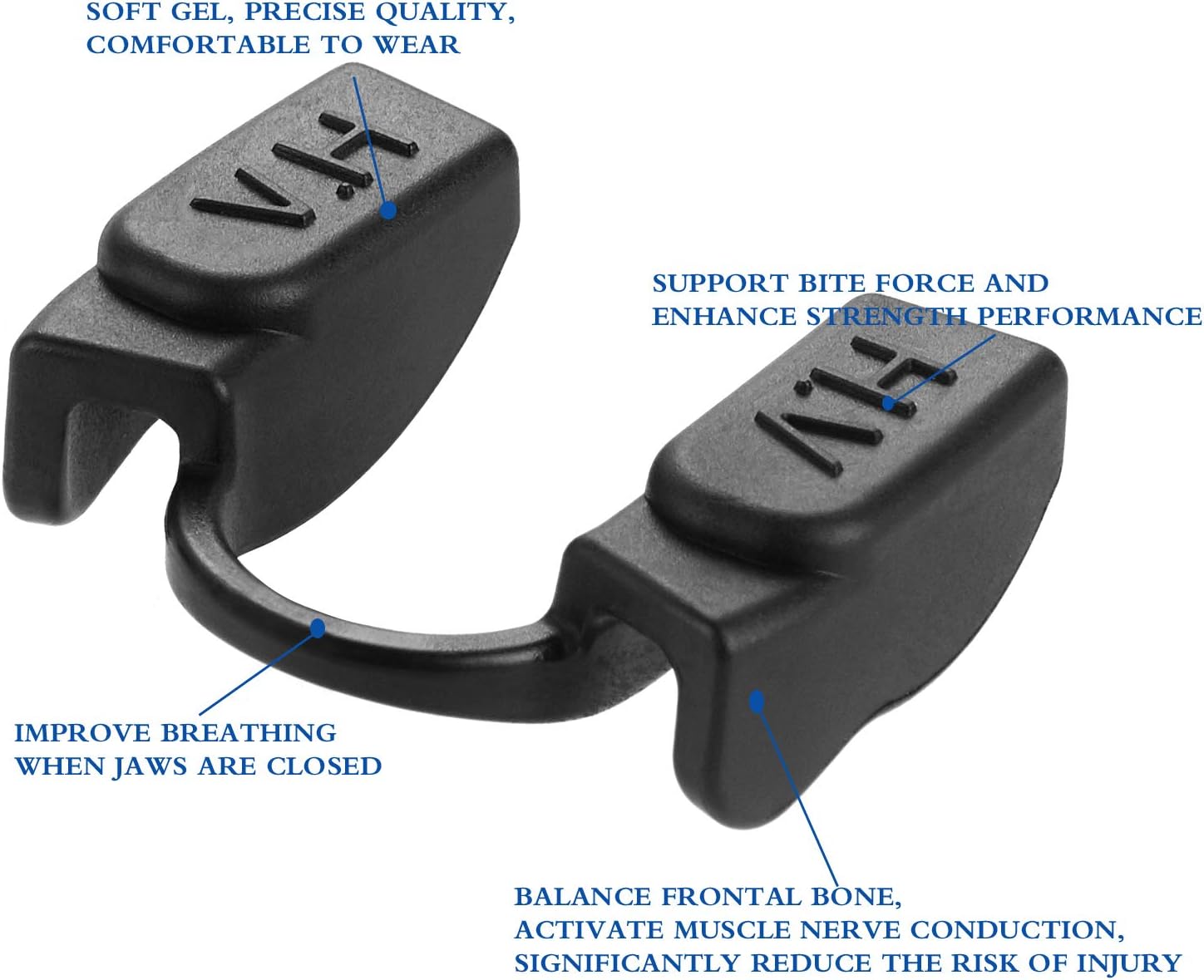 Weight Lifting Mouthpiece for Sports and Fitness - Lower Jaw - No-Contact (Black) : Sports & Outdoors