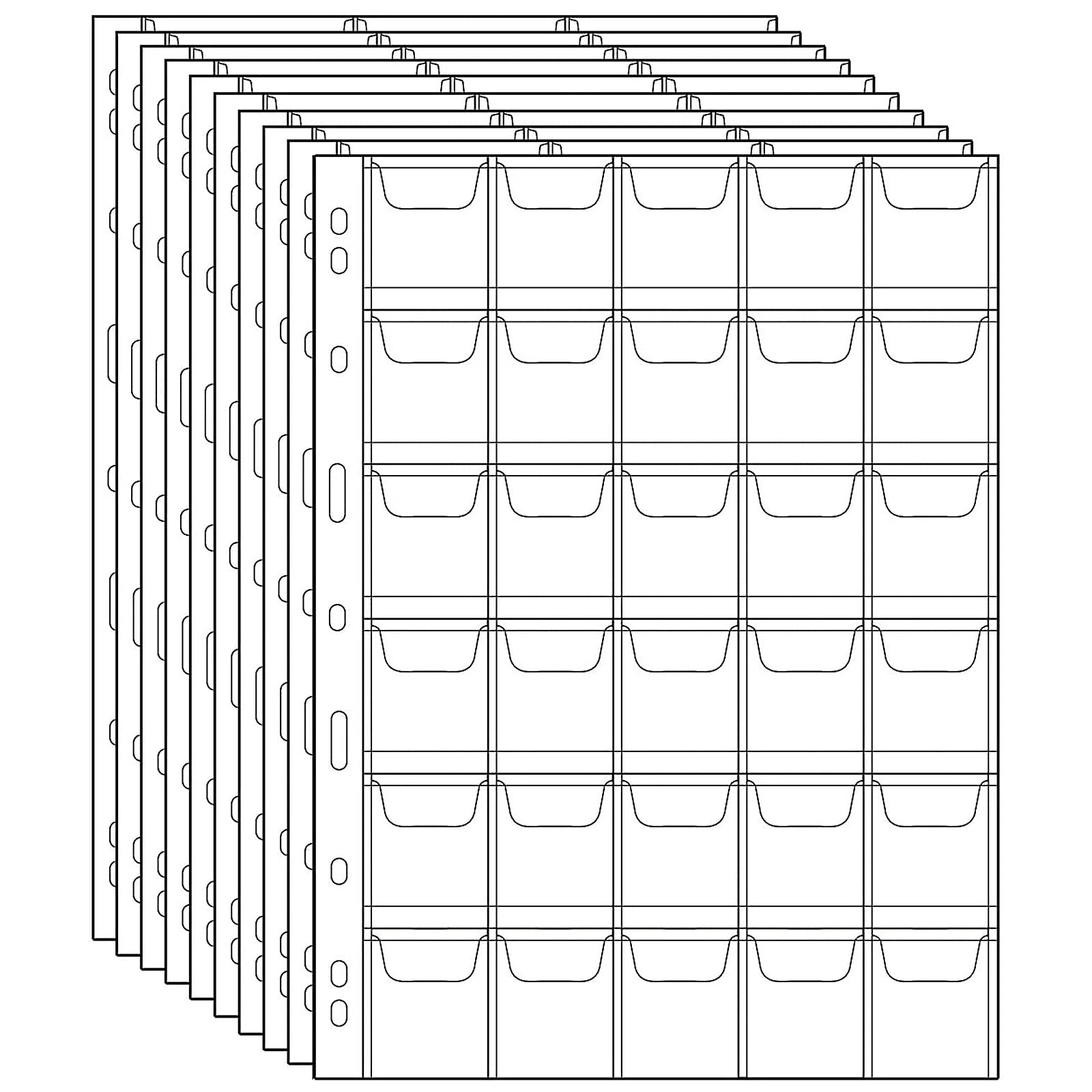 Ettonsun 10 Sheet Coin Collecting Pages 30 Pockets Coin Collection Supplies Coin Holder Pocket Collecting Storage for Collectors