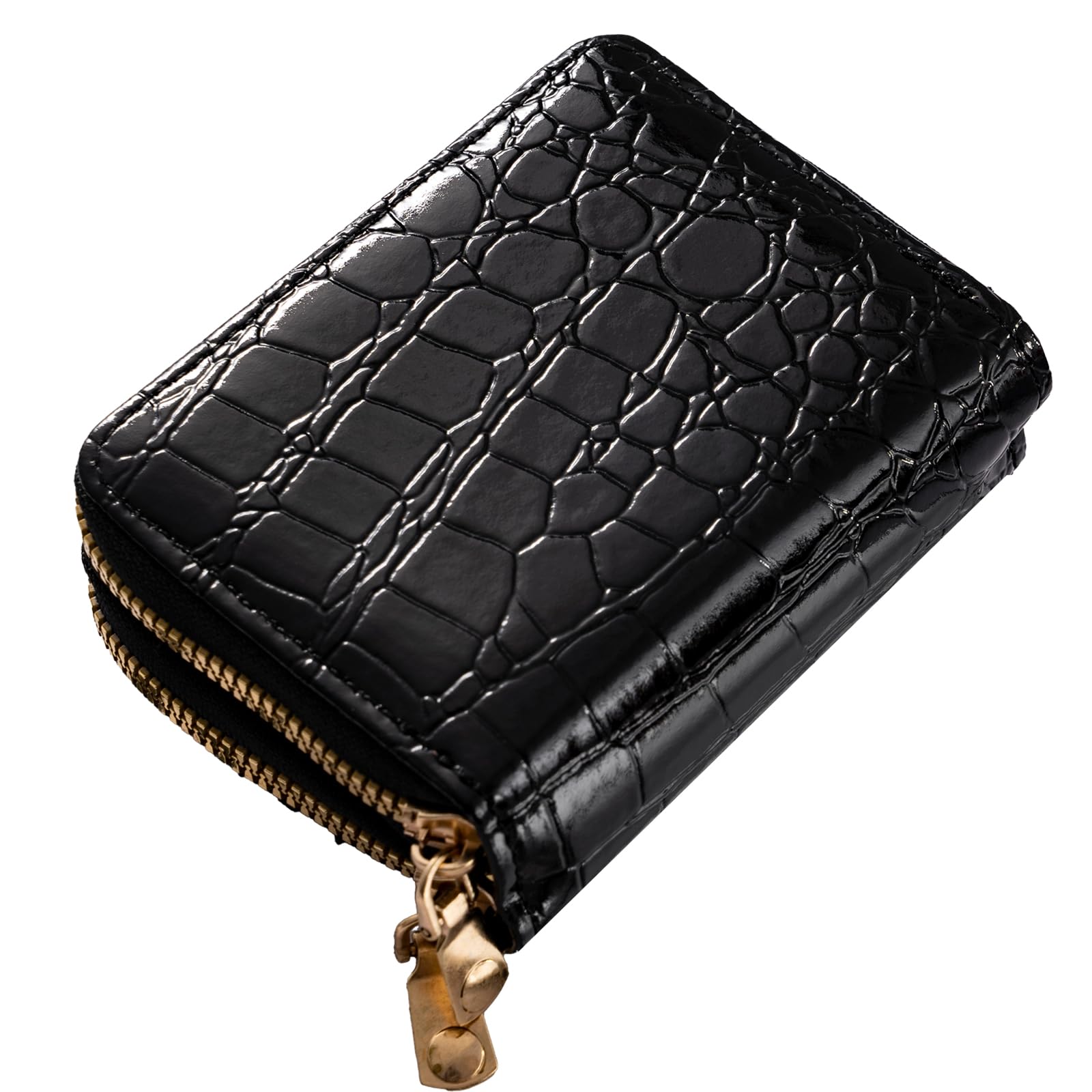 Photo 1 of ***Similar***
Atzuofan Trendy Crocodile Patterned PU Card Holder, Zippered Multi-slot Small Purse for Men & Women (Black)