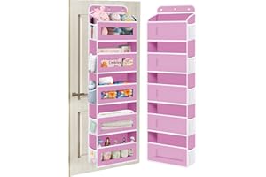 KYEVIS Over the Door Organizer with 5 Pockets 10 Side Mesh Pockets, 50lbs Load Anti Tilt Back of Door Organizer, Behind Door 