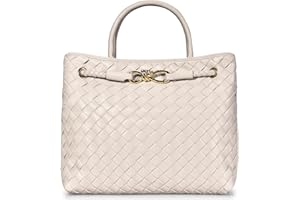 GASSDA Woven Bag for Women, Small Tote Bag Hobo Bag Crossbody Bags PU Leather Handmade Woven Purses Gift For Women