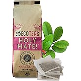 ECOTEAS Holy Mate! Organic Yerba Mate Tea Bags with Tulsi & Mint – Natural Energy, Detox Herbal Tea, Stress Support – Kosher, Non-GMO, Gluten-Free - 100 Bulk Bags, 8.8 oz (Pack of 1)