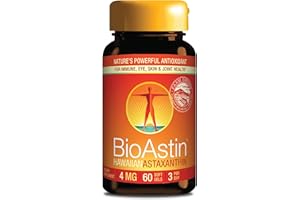 Nutrex Hawaii BioAstin Hawaiian Astaxanthin - 4mg, 60 Softgels - Farm-Direct Premium Antioxidant Supplement to Support Eye, Skin, Joint & Immune System Health - Non-GMO & Gluten-Free