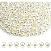 TOAOB 500pcs Pearl Beads for Jewelry Making 6mm Pearl Craft Beads with Holes Beige Round Loose Faux Beads for Earring Necklace Vase Filler and Home Decoration DIY Crafts