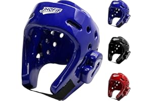 JHOFIF Kids & Adults Boxing Helmet, Martial Arts Sparring Headgear for Karate, Kickboxing, Taekwondo & MMA Training/Competition - Adjustable and Breathable, Healthy Material, 3 Colors