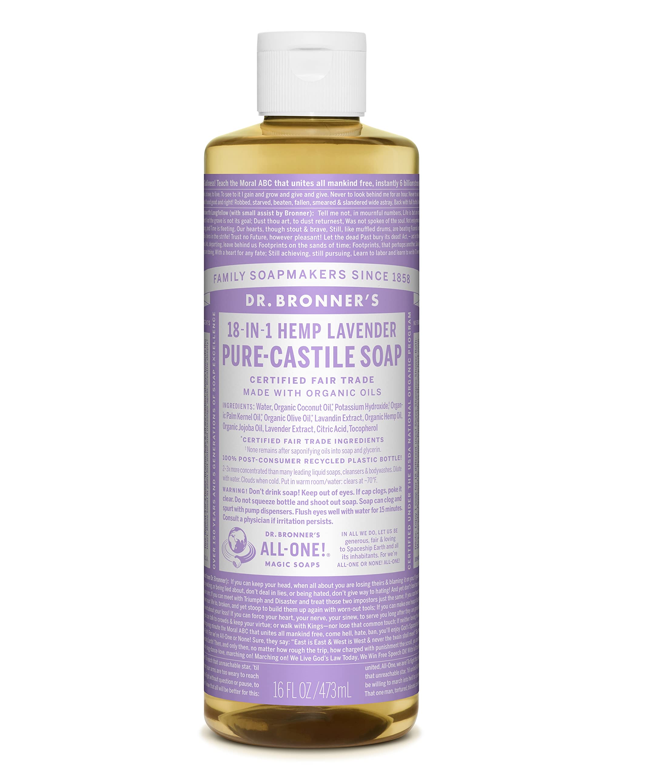 Dr. Bronners Lavender 16oz. Castile Soap