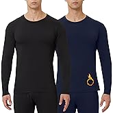 Men's Thermal Shirt 1/2/4 Pcs Fleece Lined Long Sleeve Tops Athletic Base Layer Long John Shirts for Men