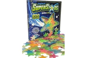 ULTRA-GLOW SUPER STARS Glow in The Dark Stars - Includes Installation Material and Constellation Guide, Nursery Mobile, Only Glow Stars Stickers Powered by Our Trademarked Illumaglow2.0 Glow, Multi-Colored Version