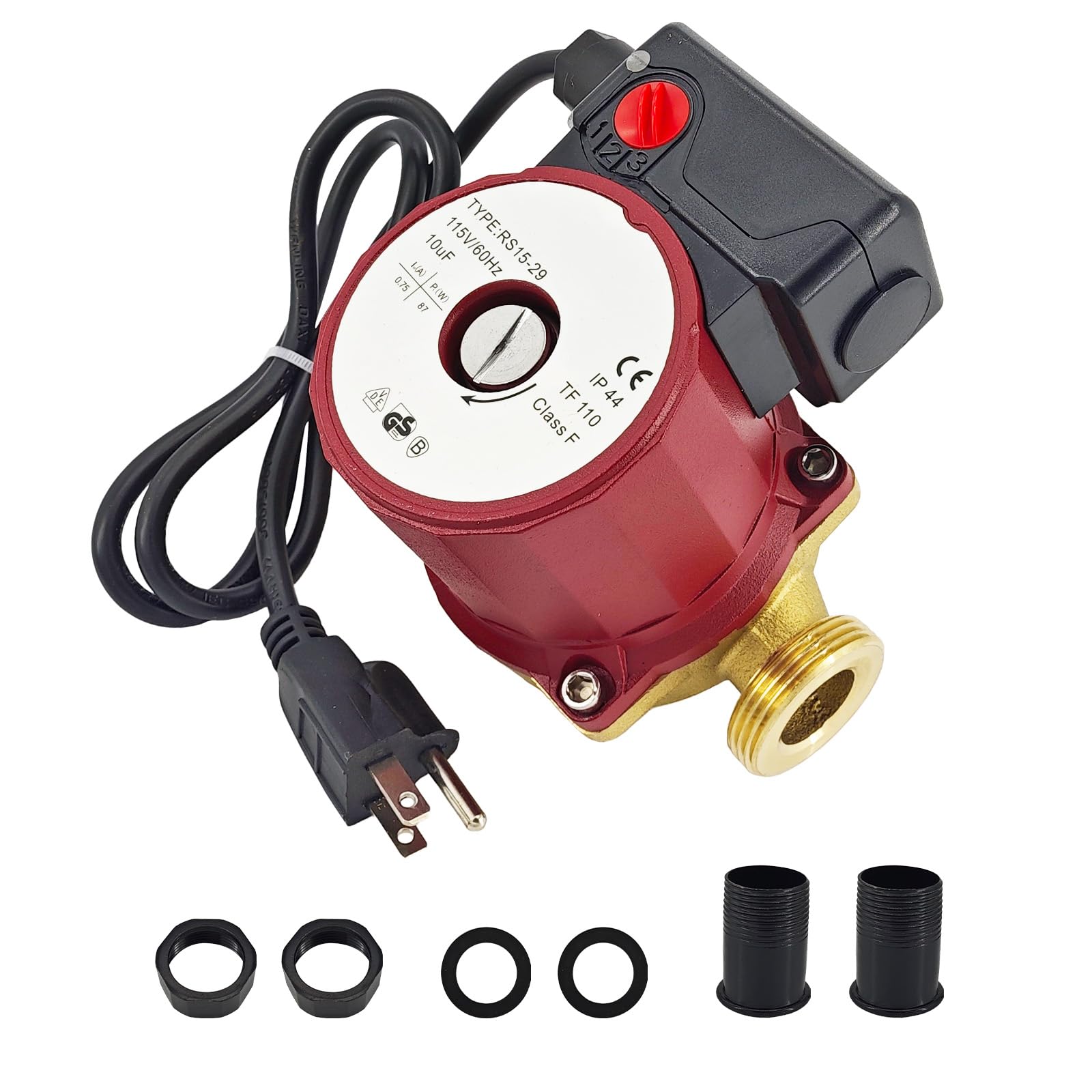 Photo 1 of Sowyre 59896776 115V Non-Submersible Circulator Pump with Line Cord?1/8 HP, 1-1/4" Union NPSM, Compatible with Grundfos 59896776 UP15-29SU/LC