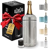 LÜXÜS Stainless Steel Champagne Bucket - 750ml Double Wall Insulated Wine Chillers for Bottles - Durable, Easy to Use Wine Chiller for Outdoor Picnic, Beach, Travel, Deck, Forest, Lake, River, Gifts