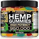 Vitamax Hemp Gummies – High Potency 950,000 – Natural Tasty Fruit Flavors - 100% Made in USA - 100ct
